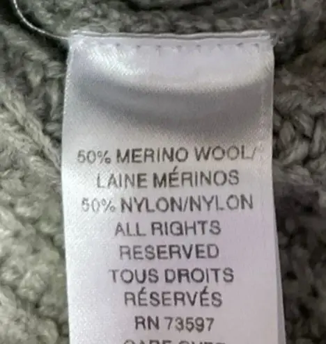 Raffi Women's Gray Wool Sleeveless Chunky Knit Turtleneck Mini Sweater Dress M Size M