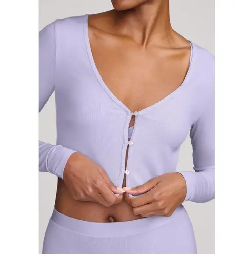 🆕 CUUP Modal Silk Rib Cropped Cardigan in Lilac Purple Size M