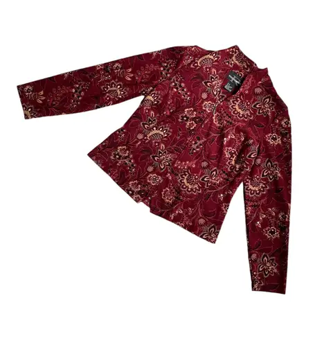 Requirements Vintage artsy floral lightweight zip jacket