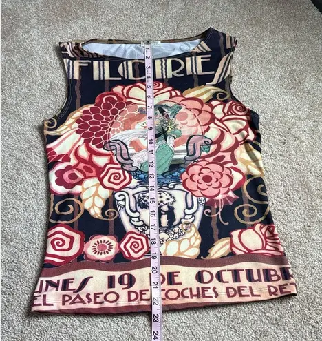 I’vory. Colorful Unique Flore Sleevless Top. Size Medium