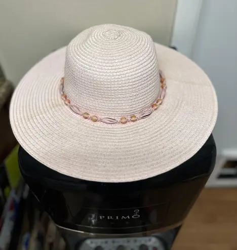 Women's Pink Straw Sun Hat