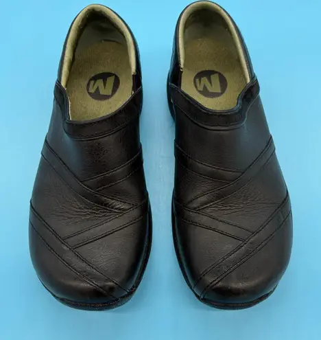 Merrell Encore Eclipse Women’s Black Leather Slip-On Mules Clogs Shoes Size 6