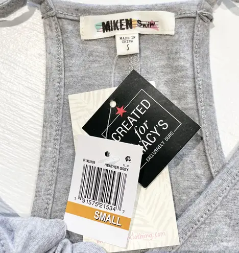 Miken New Racerback Side Slit Cover Up Maxi Dress Heather Grey