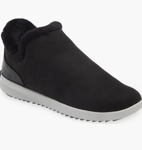 OLUKAI Womens Ankle Boots Shoes MALUA HULU Black Fleece Lined Sz 8