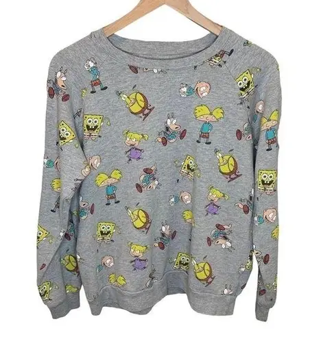 Nickelodeon Women’s  Y2K gray cartoon print sweatshirt