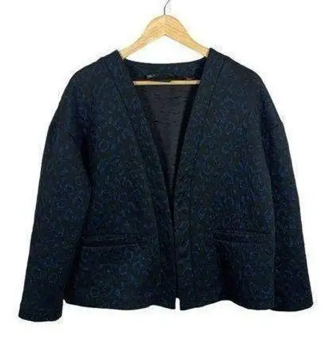 Scotch & Soda Women’s Glitter Leopard Blazer in Black/Blue Size S
