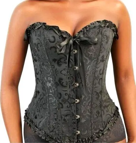Black corset with lace up front and back. New Size undefined