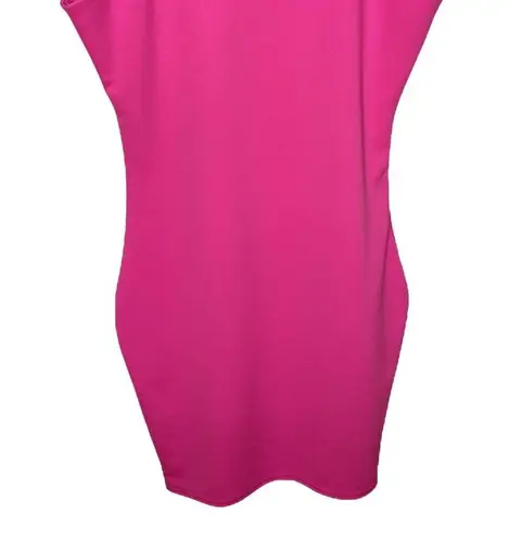 Missguided hot pink bodycon halter neck strappy club mini dress size 6