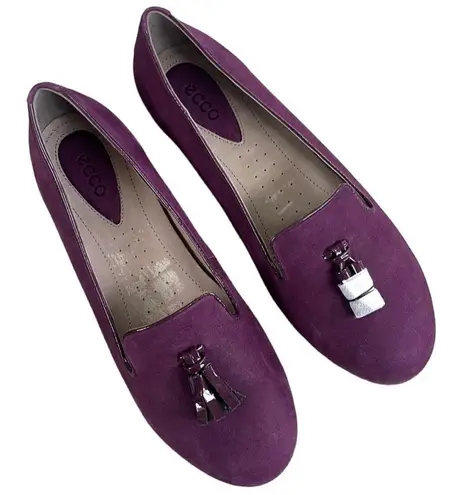 Ecco NWOT Leather Tassel Flats Plum Size 7 - 7.5