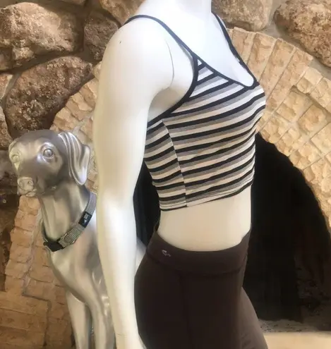 SheIn  Black Gray Cropped Tank Top Women's Size Medium