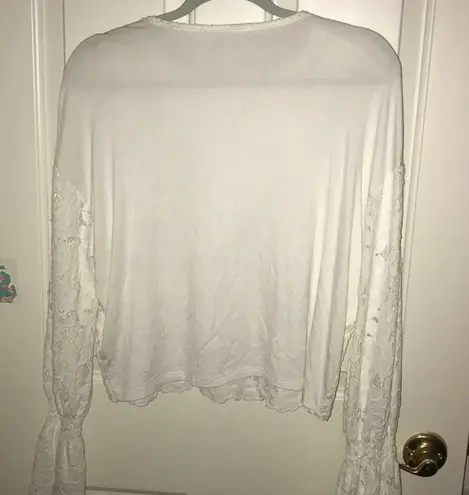 Pointelle white lace top Medium/Large