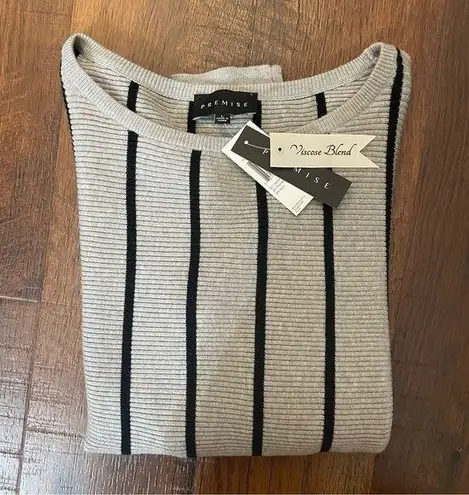 Premise dolman sleeve pullover striped sweater, size L, NWT
