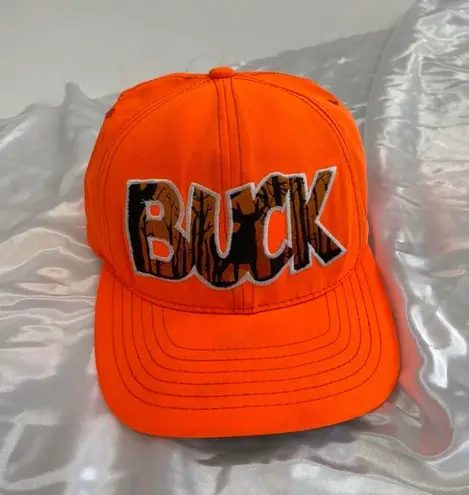 Vintage BUCK Bright Colors Trucker Hat Orange