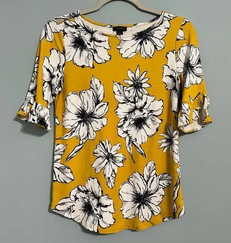 π¦ Ann Taylor Floral Crewneck Blouse XS Yellow