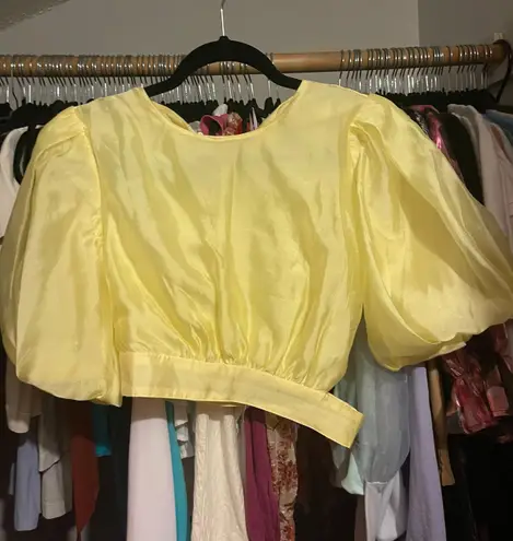 Bardot Yellow Crop Blouse