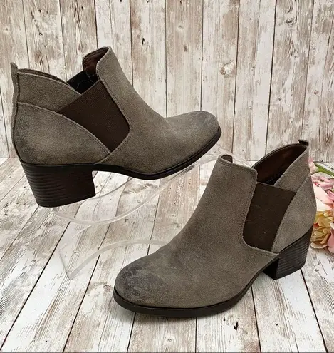 Rockport Danii Chelsea Bootie Stone Suede Ankle Boots Size 7