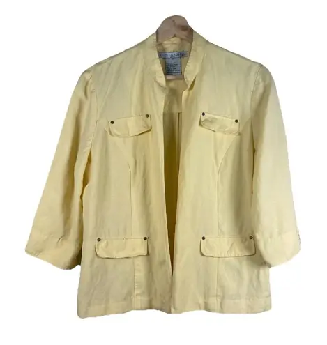 Madison Leigh Madison Leigh Women's Butter Yellow Linen Blend Blazer Size 8 P Party Office