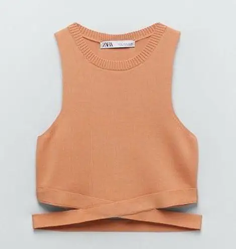 ZARA  orange cross tank