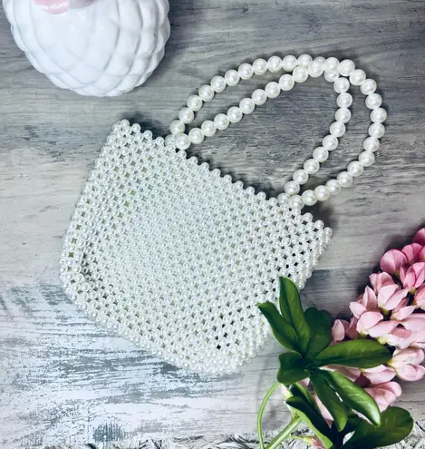 Mini Pearl Purse White