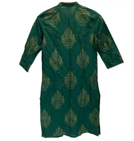 Threads Clasilks Womens XS Kurti Green Gold