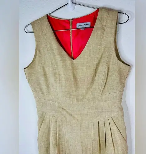 Shelby & Palmer Tan Sleeveless Sheath Dress Professional Work Size 6 Polyester