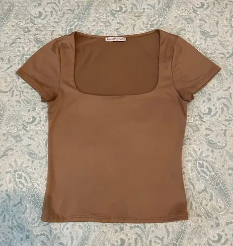 Sincerely Jules Square Neckline Brown Top