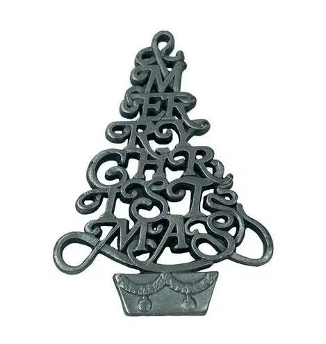 FORT USA Merry Christmas Tree Holiday Jewelry Pin Brooch Silver Color Unisex