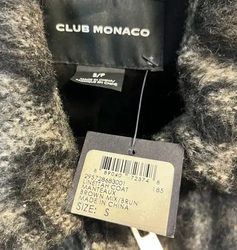 Club Monaco Coat Women's Linettah Brown Mix Animal Print Full Zip Coat Sz S NWT