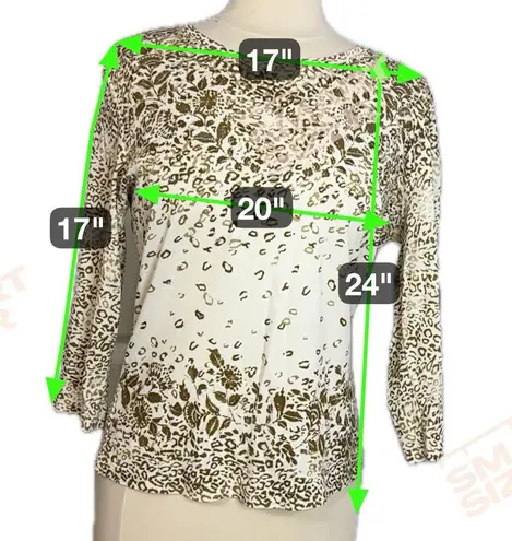 Gloria Vanderbilt Vintage Sequin Animal Print Sweater Women’s Large top glitter