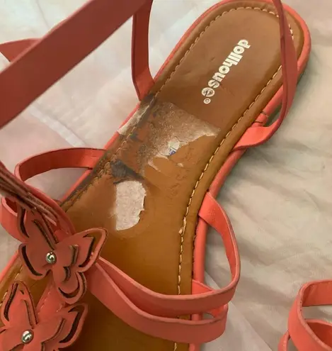 Dollhouse peach womens butterfly sandals