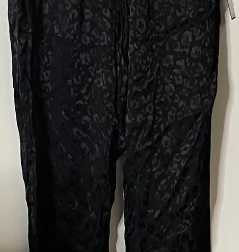 Rachel Rachel Roy Women’s Black Leopard Print Drawstring Pants Silky XS NEW NWT