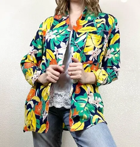 Vintage 70’s Campus Casuals Bright Hawaiian Blazer Yellow Size M