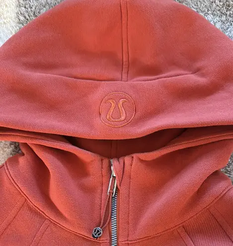 Lululemon Scuba Orange Full Zip Cropped Hoodie