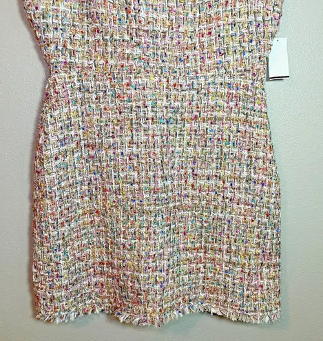 Neiman Marcus $225 Dress Sz 14 Sheath Mini Tweed Pink Sleeveless Preppy Coquette