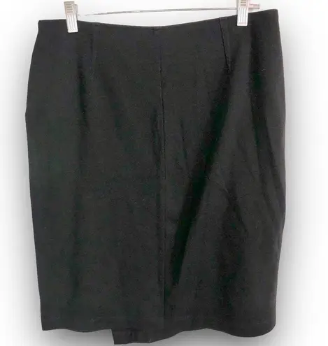 CAbi  Women Skirt #998 Black Career Faux Wrap Exposed Accent Zip Women’s 6