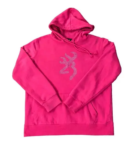 Browning Hoodie Womens M Used Pink Rhinestone