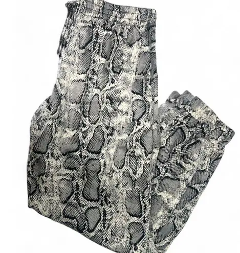 Bishop and Young | M | Snake Print Elastic Waist Pull-On Satin Jogger Pants