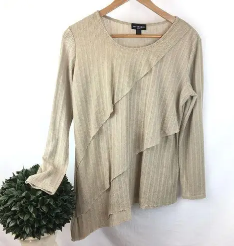 I.N. Studio Tan Layered Long Sleeve Rustic Peasant Tunic Top PXL Size undefined - Image 1
