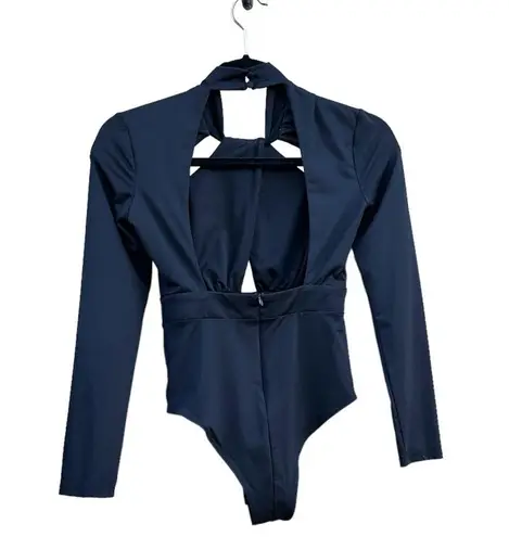 Bardot Black Twisted Cut Out Long Sleeve Bodysuit XXS 2