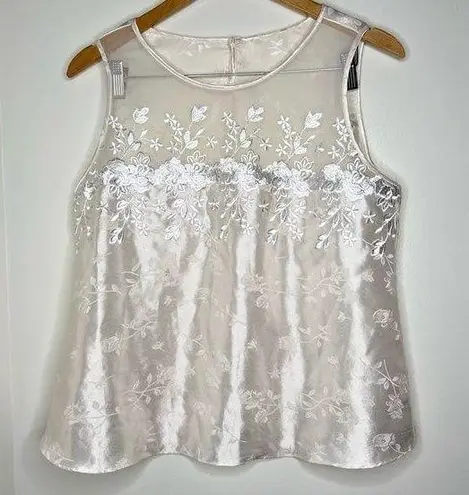 Vintage Lingerie Top Inner Most Gold Label embroidered satiny sheer size Large