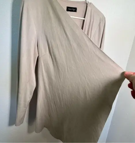 Charlie Paige Waterfall Cardigan Blazer Beige Gray