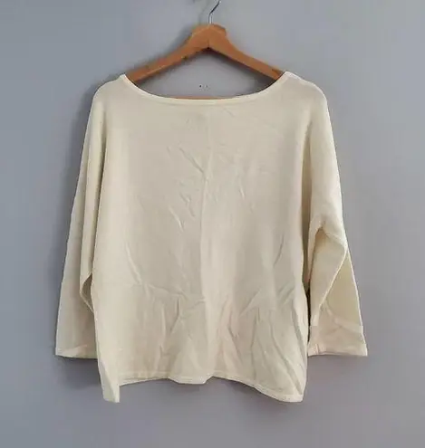 Crystal Kobe Stretch Cream Lightweight Sweater Size XL