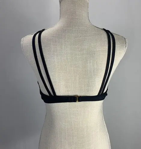 Trillium Halter Neck Black Geometric Tribal Print Swim Bikini Top Size Large