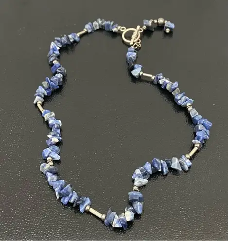 Handmade Sodalite Crystal Chips Toggle Necklace