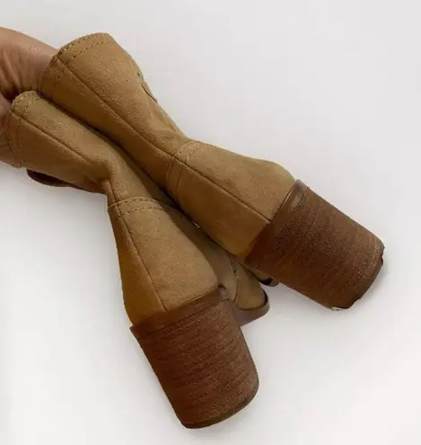 Suede Leather Sand Western Livie Bootie Tan Size 7.5