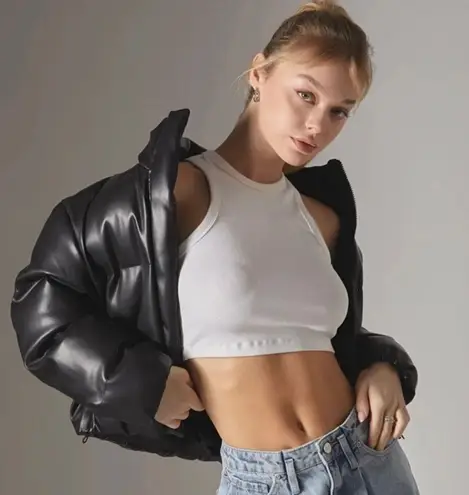 Endless Rose Cropped Puffer Jacket Black XS