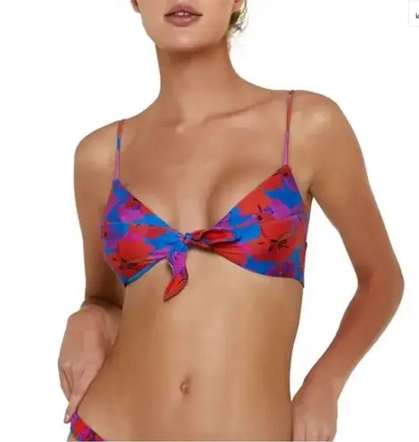 VIX PAULA HERMANNY Mabel Riviera Bikini Top Size Small Padded Beach Travel Blue