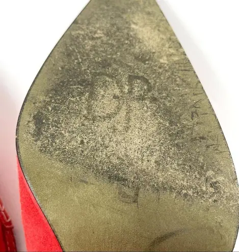 Donald Pliner DONALD J PLINER red suede mules slides, made in Spain, size 8.5