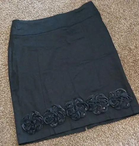 Event womens black floral cotton skirt size medium