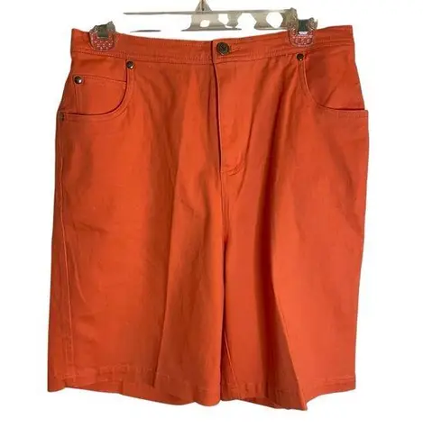 Quaker Factory Burnt Orange Jean Shorts with Relaxed Fit Size Medium preppy